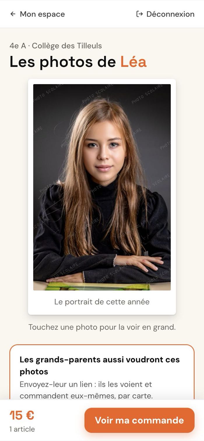 L'espace parents : le portrait de l'enfant en grand